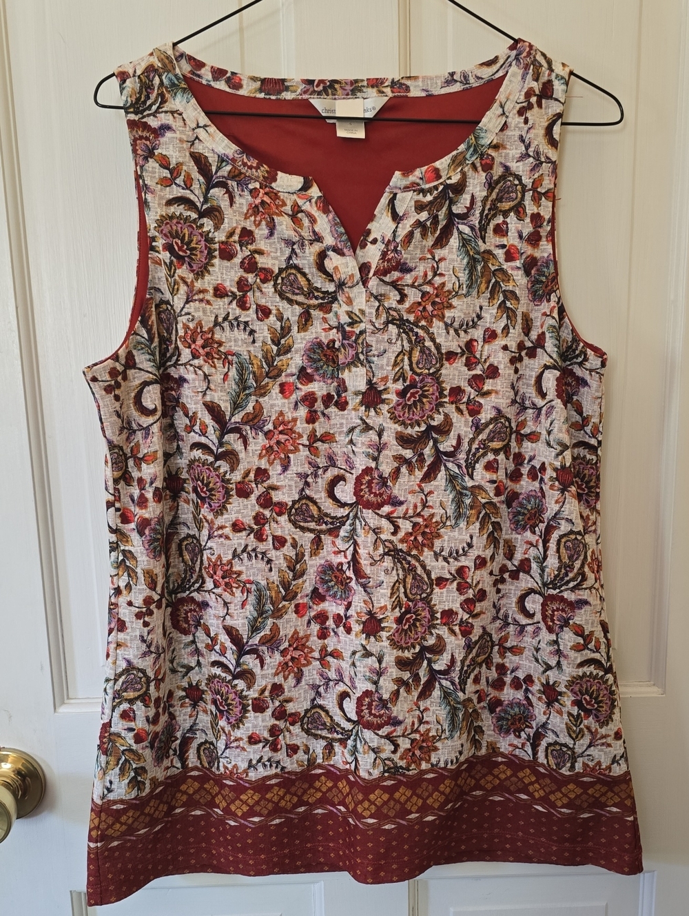 Christopher & Banks Multi Floral Paisley Sleeveless Top. Size S